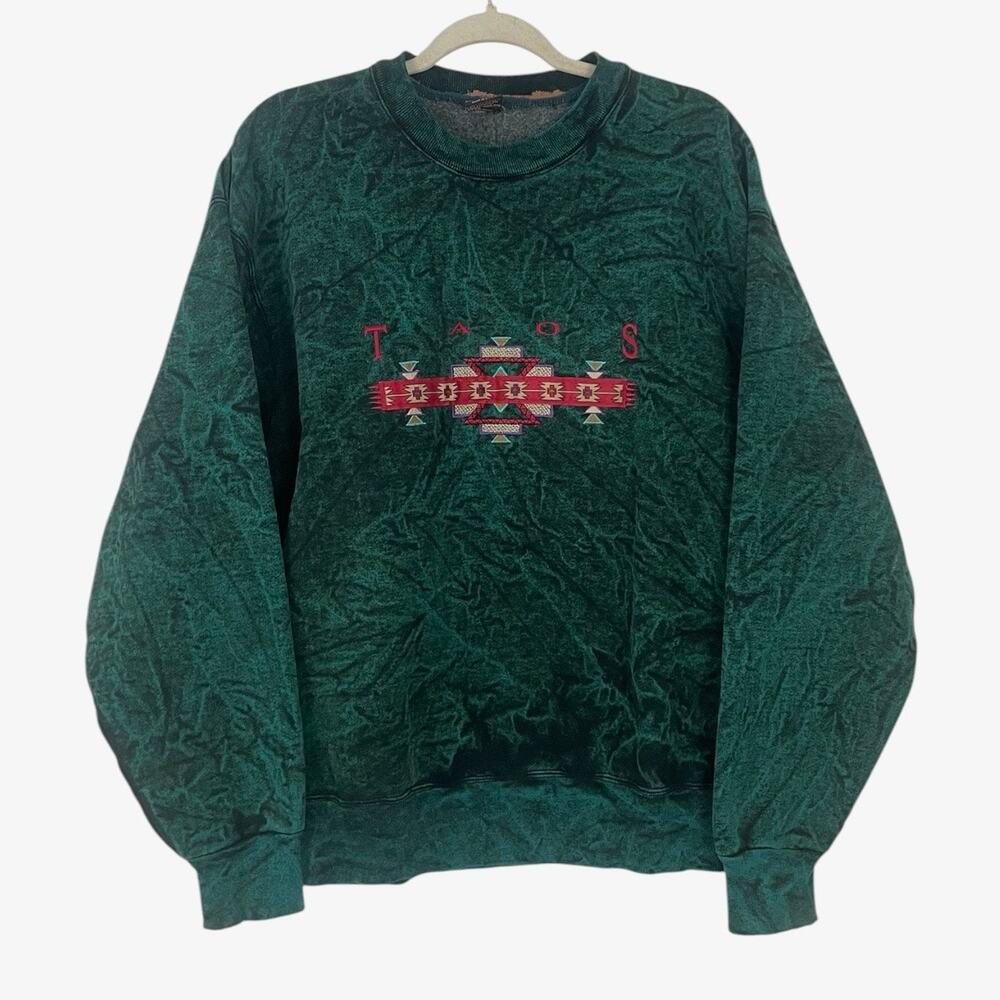Vintage 90s Early Man Images Taos Embroidered Crewneck Sweatshirt